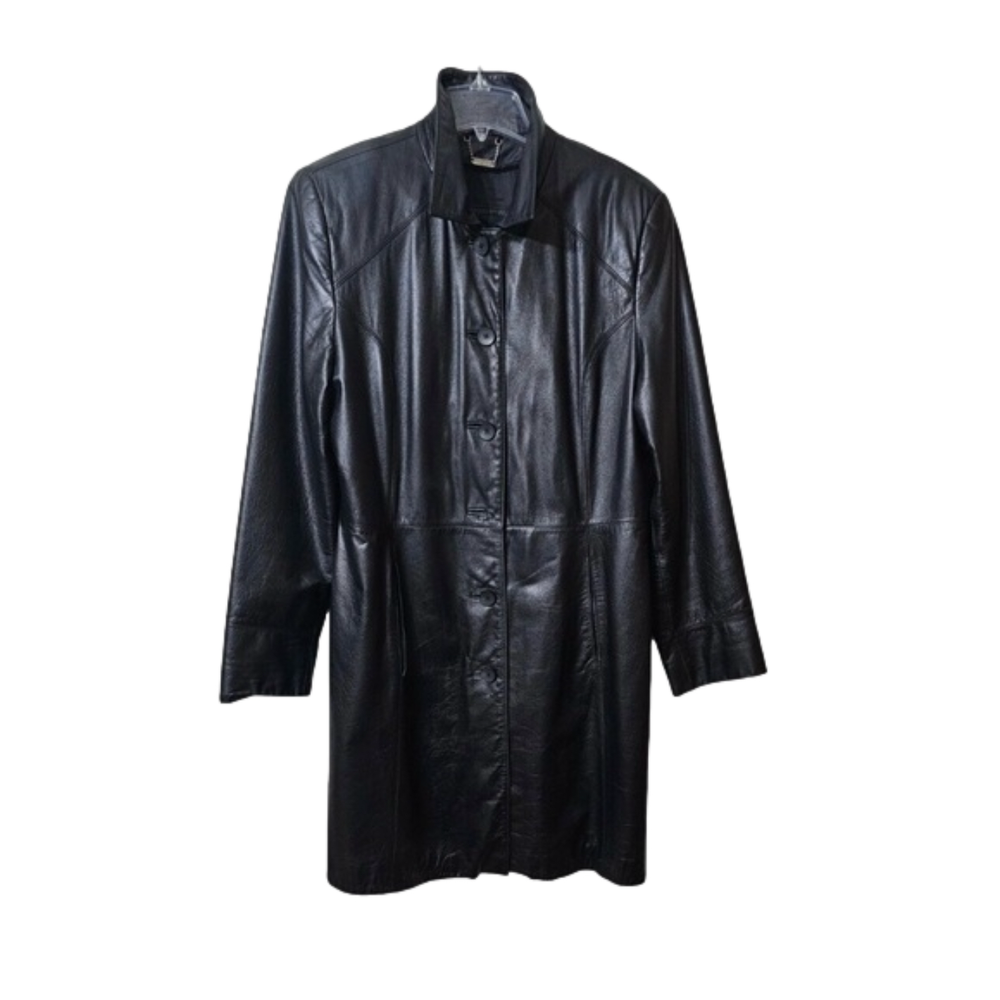 Danier - Women’s Black Leather Trench - Petite